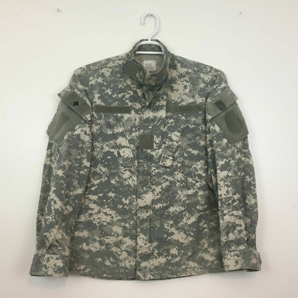 (D4) US Army ACU Digital Camo Uniform Military Shirt Mens Size M Regular Jacket